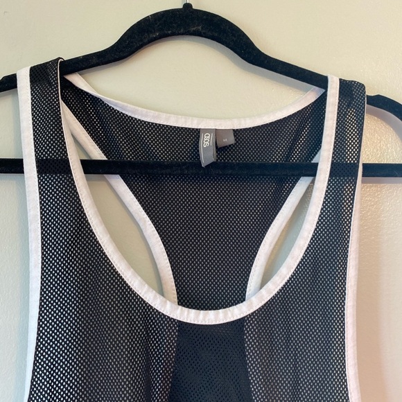 ASOS black and white mesh muscle tank top medium - Picture 4 of 7